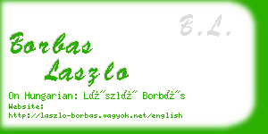 borbas laszlo business card